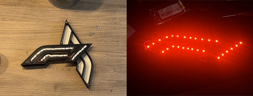 LED strips installed in the backplate