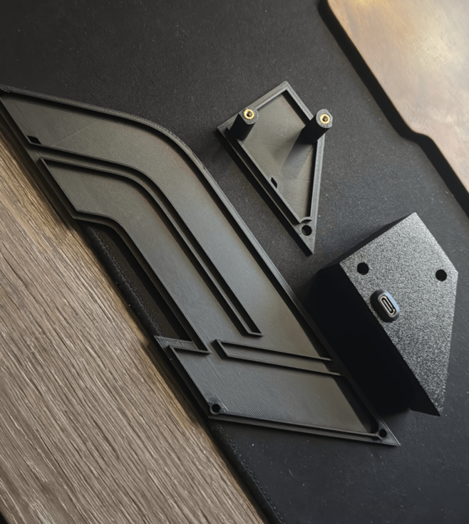 Printed parts laid out